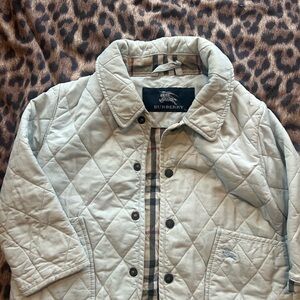 Burberry Quilted Jacket in Light Cream